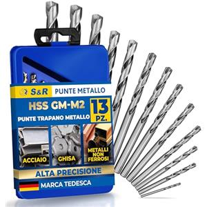 S&R punte Trapano metallo acciaio HSS Rettificate per ferro