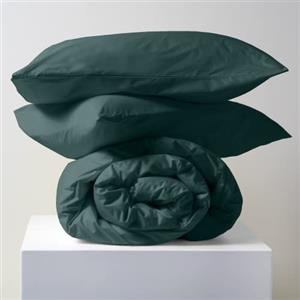 Lisola Set Copripiumino Matrimoniale, in Cotone Pregiato, Made in Italy, Sacco Copripiumino 250x240cm + 2 Federe 50x80cm, Tinta Unita. Modello: Tortona, Rayong