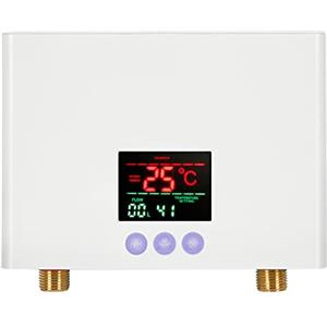 Mulcort Scaldabagno istantaneo 3KW Mini scaldabagno elettrico senza serbatoio a parete con display a LED Regolazione della temperatura a 3 livelli Telecomando per cucina di casa Bagno