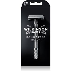 Wilkinson Sword Rasoio The Edger - Manico in Acciaio Inossidabile con 5 Lame di Ricarica per una Rasatura Professionale