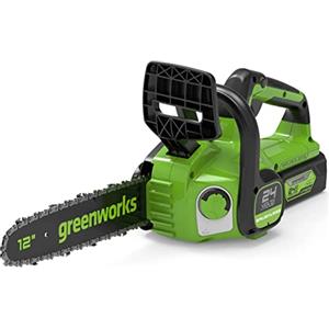 Greenworks GD24CS30 Motosega a Batteria con Motore Brushless, Lunghezza Barra 30cm, Velocità Catena 7,8m/s, Auto-Lubrificante, Anti Contraccolpi, SENZA Batteria 24V e Caricabatterie