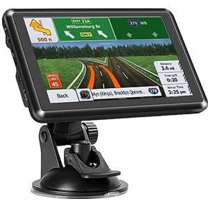 ARVALOLET Navigatore satellitare per auto, 5 pollici Navigazione GPS per auto Touch screen HD Navigatore portatile Trasmettitore FM Monitor per auto 256 MB + 8 G Promemoria vocale Mini USB