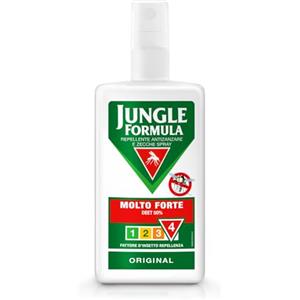 Jungle Formula Molto Forte Spray Repellente antizanzare - Fino a 9 ore di protezione - Zanzare, zecche, insetti aggressivi - Deet 50% - Condizioni estreme, viaggi tropicali e zone infestate - 75 ml