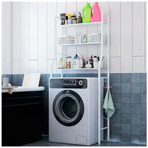Generico CECAROGROUP Scaffale Bagno Sopra Lavatrice 155x65x25 3 Ripiani Mobile Bianco Salvaspazio
