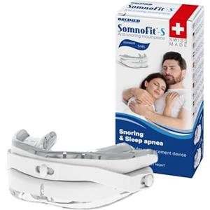 Somnofit-S - Protesi Antirussamento - Bite Dentale Flessibile e Termoformabile - Modello Brevettato, Grande Comodità - Ortesi Mandibolare Prodotta in Svizzera