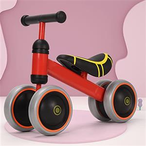 HUOLE Bicicletta senza pedali per bambini 1-3 anni, bici dei bambini, triciclo giocattolo, Triciclo Bambini,Bicicletta Equilibrio per Bambini 1-2 Anni,50 * 18 * 38cm-rosso