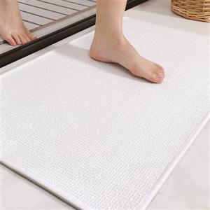 COLOR&GEOMETRY Color G Tappeto Bagno Assorbente 40x60cm, Tappeti Bagno Moderni, Tappeto da Bagno Antiscivolo, Lavabile Tappetini Bagno per Bagno, Cucina, Ingresso - Bianco