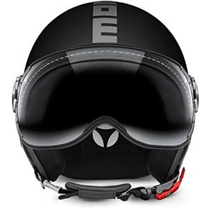 MOMO Design Casco CLASSIC Nero Opaco - Argento, Taglia XS