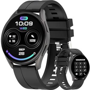 Bebinca Smart Watch, Schermo AMOLED 1,43'', Funzione Chiamata, Fitness Tracker con 100+ Modalità Sport, SpO2, Frequenza Cardiaca e Sonno, Impermeabile IP68, Compatibile con iPhone e Android(Nero)