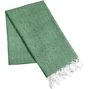 HOME ZEN HOUSEHOLD LINEN Pareo Telo Fouta Unisex in Cotone Riciclato, 90x170 cm, Assorbente, Multicolore, per Mare, Spiaggia e Piscina ART REANA (VERDE)