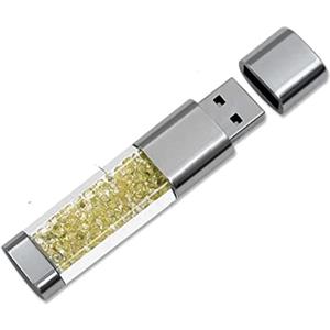 FeliSun Crystal Jewelry Chiavetta USB 3.0 Pendrive USB Stick Flash Drive Impermeabile trasparente Memory Stick Pen Drive-Fino a 80M / s (16GB, Giallo)