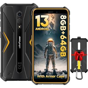 Ulefone Armor X12 Pro Rugged Smartphone 8GB RAM+64GB ROM/256GB, Android 13 Telefono Indistruttibile, 5.45'' HD+ Cellulare Antiurto, 4860mAh, IP68 Cellulare Rugged, 13MP+8MP, 4G Dual SIM/Face ID/NFC
