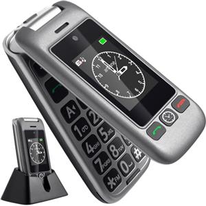 artfone Telefono Cellulare per anziani,Telefoni Cellulari Tasti Grandi,Pantalla 2,4+1,77 Doppio display,Funzione SOS,Volume alto,facile da usare per anziani D6 4G LTE Nero
