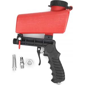 Joyzan Kit Pistola Sabbiatrice, Sabbiatrica Portatile Strumento Sabbiatura Pneumatica Spruzzo Manuale Gravità Macchina ad Aria Compressa Blaster Levigatura per Levigature Manutenzione Automobilistica