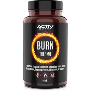Activ Nutra BURN Thermo - Brucia Grassi Potenti Veloci - Drenante Forte Dimagrante - Termogenico - Con L Carnitina, Garcinia Cambogia, Tè Verde, Caffè Verde, Zenzero, Nopal, Pepe Di Cayenna