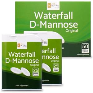 sc nutra Waterfall D-Mannosio - 1000mg - 50 Compresse - D-Mannosio di betulla pura - SC Nutra (Sweet Cures)