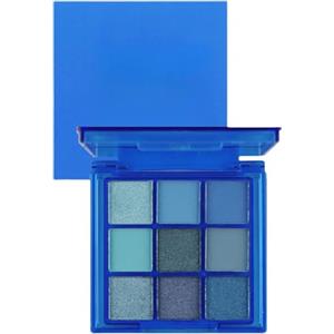 WAHRE Tavolozza di ombretti blu in 9 colori, palette di ombretti glitterati luccicanti, da donna, impermeabili e resistenti al sudore, a lunga durata, ipoallergenici