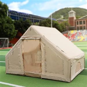 Gaonala Tenda da campeggio gonfiabile con pompa, Glamping, tenda gonfiabile per campeggio, 4 stagioni, impermeabile e antivento, per esterni, con finestra e porte in rete per 2-4 persone, campeggio,