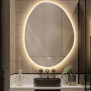 HZSCL Specchio LED Irregolare Con 3 Luci Colorate Regolabili, Specchio Da Bagno Retroilluminato, Specchio Decorativo Senza Cornice/specchio Da Parete, 40x60cm, 50x70cm, 60x80cm, 70x90cm ( Size : 40x60cm/15.