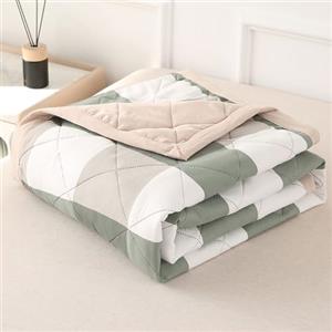 DOTBUY-SHOP Copriletto Trapuntato Matrimoniale Singolo, Controllo Trapuntino Coperta Estivo Primaverile Reversibile Trapunta Autunno Coperta Leggera per Camera da Letto (Verde,150x200cm)