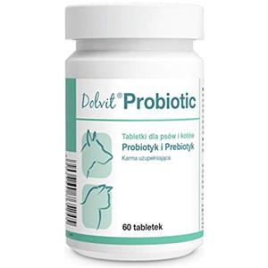 DOLFOS Dolvit Probiotic 60 Compresse Probiotico e Prebiotico per Cani/Gatto per il corretto funzionamento del tratto gastrointestinale, ripristinando la flora intestinale naturale