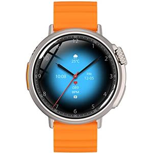 Aliwisdom Smartwatch per Uomo Donna, Display AMOLED da 1.6'' Smart Watch Rotondo con chiamate Bluetooth e promemoria Whatsapp, Fitness Tracker Impermeabile Orologio sport per iPhone Android (Argento)