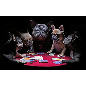 GuDoQi Puzzle da 1000 Pezzi Adulti Puzzle Bulldog Card Game per Bambini Adolescente