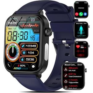 Marsyu 2024 Nuovo Smartwatch Uomo con ECG/????li????????????????????/Pressione Arteriosa/Sonno/Misurazione Febbre/Cardiofrequenzimetro/SpO2, 1,96