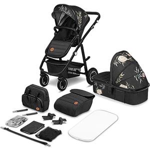 LIONELO Amber Passeggino 2in1 Duo Passeggino da 0 a 48mesi con Seduta secchiello + Navicella per neonato e bambini a 22kg Regolabile, pieghevole e leggero Ruote grandi Cappotina XXL