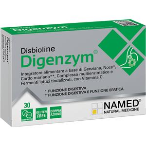 NAMED Disbioline Digenzym - Integratore Alimentare per la Digestione e il Benessere Epatica, 30 Compresse