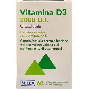 Sella Vitamina D3 2000ui Orosolubile Integratore Ossa 60 Compresse