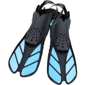 Palwin Pinne da immersione, Pinne da immersione con tallone aperto, Pinne da snorkeling regolabili, Pinne da nuoto corte Pinne da snorkeling unisex per adulti bambini (L/XL) taglia 42-47