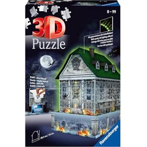 Ravensburger - 3D Puzzle Casa degli Spiriti Night Edition con Luce, 216 Pezzi, 6+ Anni