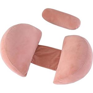 MINGPINHUIUS Cuscino per Gravidanza, Cuscino gravidanza per Dormire a Forma di U Cuscino per Pancia, Fianchi,Gambe,La Schiena, Cuscino premaman, Rimovibili Lavabili (rosa)