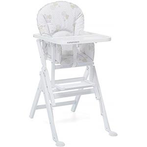 Foppapedretti Seggiolone IlSediolone, Made in Italy, per bambini, Chiudibile con Struttura in Legno Massiccio Posizionabile a 2 Altezze, Savanzalino Ribaltabile, Schienale Regolabile, Bianco