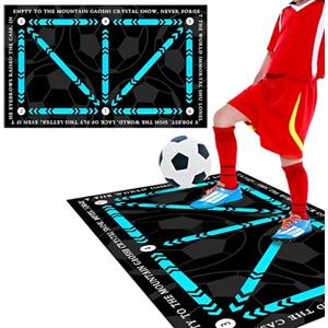 WTZWYFWJ Tappetino Da Allenamento per Calcetto,60 X 90 Cm Tappetino Da Calcio,Blu Antiscivolo per Allenamento,Allenamento Calcio per Bambini/Adulti,Silenzioso,Regali per Gli Appassionati E Bambino Di Calcio