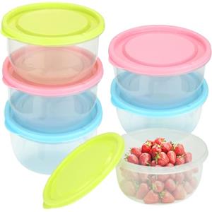 CECOMBINE 6 Pezzi Contenitori Ermetici per Alimenti, Scatole per Pizza con Coperchio per un Processo di Conservazione e Maturazione Ottimale, Adatti per Microonde, Congelatore e Lavastoviglie (colorata)