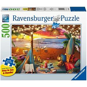 Ravensburger - Puzzle Cozy Cabana per Adulti, 500 Pezzi, Idea Regalo per Lei o Lui, Puzzle Paesaggi, Gioco da Tavola, 49x36 cm