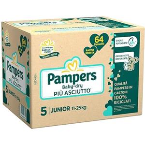 Pampers Babydry Qpk Pacco Scorta 5^ Junior 64 Pannolini