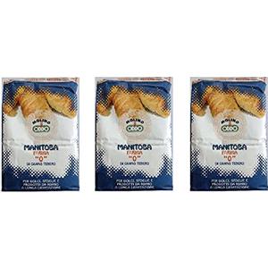 MOLINO ODDO 3 Confezioni di Farina di grano tenero tipo 0 manitoba Molino Oddo W 400 da 1 kg ciascuno.