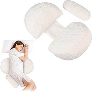 Ntmaichy Cuscino per gravidanza a Forma di U, Cuscino per dormire sul fianco con supporto per schiena, fianchi, gambe, pancia per donne maternità, Cuscino Supporto Comfort Regolabile