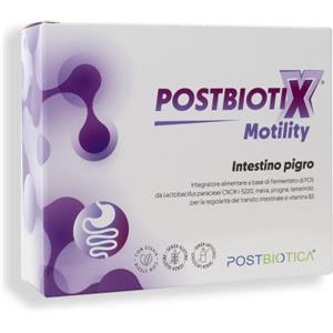 Postbiotica PostbiotiX Motility - Integratore per Regolarità Intestinale con Lactobacillus, Malva e Vitamina B3 - 14 Stickpack