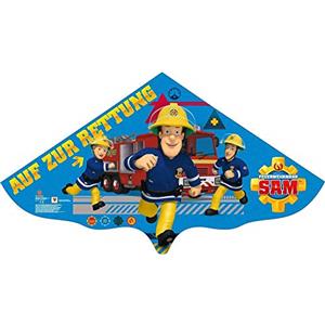 Günther Flugspiele Paul Günther 1217 - Aquilone per bambini con il motivo di Sam il pompiere, aquilone a linea singola in robusto foil di PE, per bambini dai 4 anni in su, grande circa 115 x 63 cm