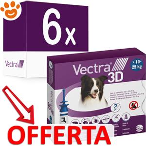 Ceva Vectra 3D Antiparassitario Spot-On per Cani 10-25 kg - 3 Pipette per Pulci, Zecche e Zanzare