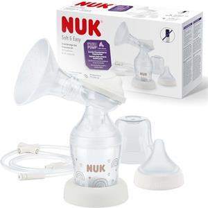 NUK Tiralatte elettrico Soft & Easy Extension Kit | Coppe morbide 100% silicone | Coppe da 24 mm e 27 mm | Kit Tiralatte da singolo a doppio | 1 x Biberon Perfect Match