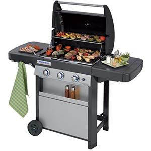 Campingaz 3 Series Classic Grill Barbecue a Gas a 3 bruciatore, 9.6 kW di Potenza, Sistema InstaClean EasyCleaning, griglia in Acciaio e Piastra, 2 tavoli a Lato, L