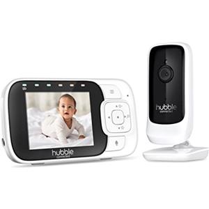 Hubble Connected Nursery View+ Baby Monitor Camera with 2.8 Screen, Infrared Night Vision, Lullabies, Visual Sound Level Indicator, Digital Zoom and Ambient Temperature Sensor