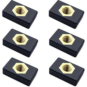 iFutniew 6 dadi scorrevoli M6 in rame con montaggio laterale per canna da pesca, base di montaggio per kayak, barca, canoa