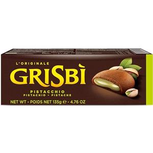 Grisbì Crema Pistacchio - Biscotti di Croccante Pasta Frolla, Ripieni di Morbida Crema al Pistacchio, Ideali per Ogni Meritato Momento di Pausa, Confezione da 9 Biscotti, 135 gr