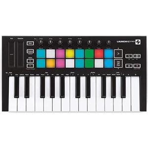 Novation Launchkey Mini (MK3), controller di tastiera MIDI portatile, USB con integrazione DAW, modalità accordi fissi e arppegiatore per la produzione musicale, Mini a 25 tasti